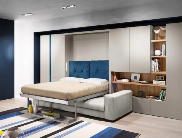Letto a scomparsa trasformabile aperto Living 15 di Clei