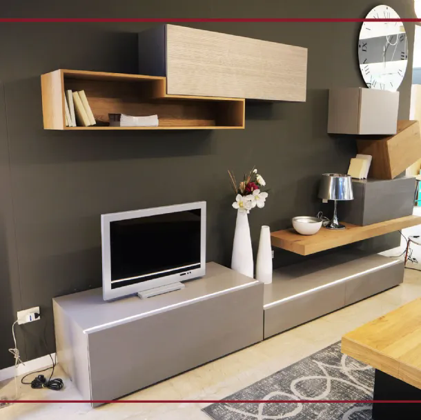 parete attrezzata mobilgam modello horizon outlet casarredo caiazzo san giorgio ionico saldi black friday zona living 