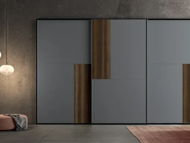 Armadio Vitalyty Mosaico Grigio daytona opaco e Eucalipto di Colombini Casa