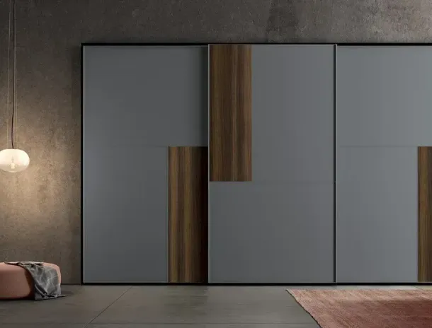 Armadio Vitalyty Mosaico Grigio daytona opaco e Eucalipto di Colombini Casa