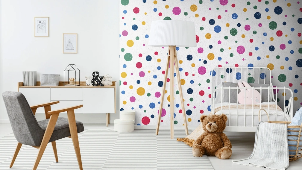 Carta da parati Happy Dots di Spaghetti Wall