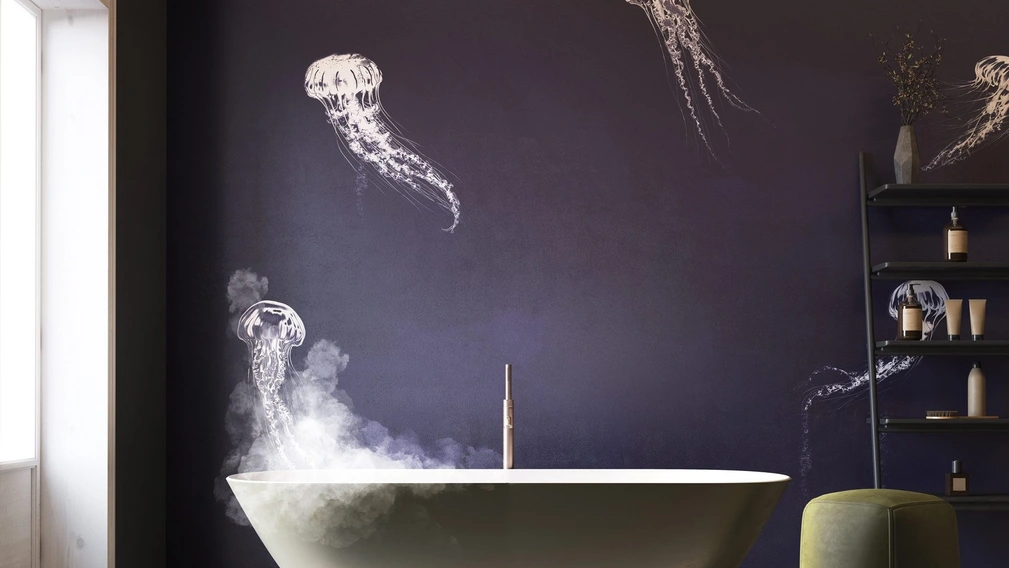 Carta da parati con animali marini Onera di Instabilelab