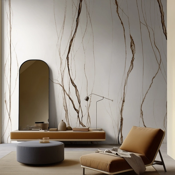 Carta da parati Silk Shadow di Spaghetti Wall