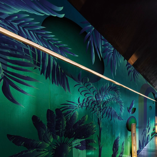 Carta da parati Space Jungle di Spaghetti Wall