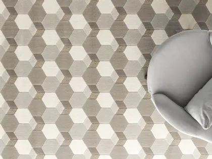 Tappeto con geometrie Cementino di Calligaris