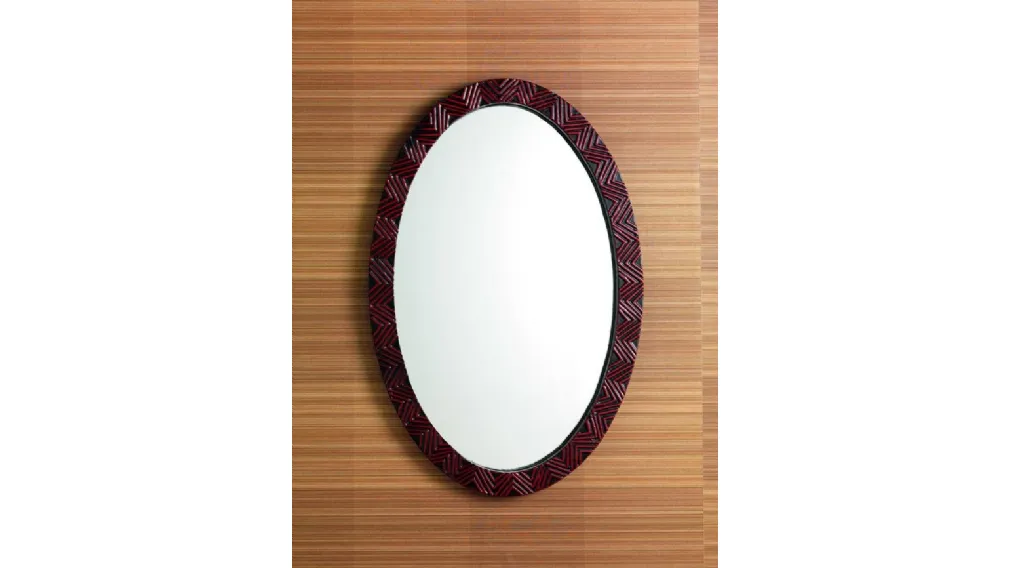 Specchiera Ovale con cornice in legno di Stones