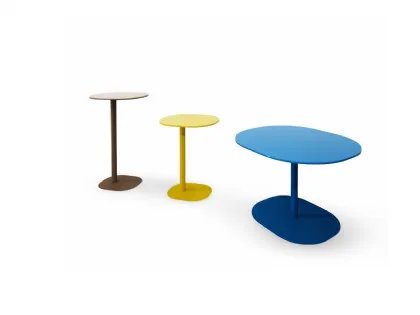 Tavolino Narciso con top in plexiglas e base in metallo di Egoitaliano
