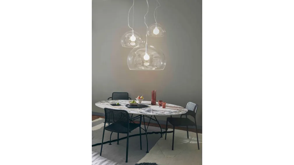 Lampada a sospensione Fl/y Big in plexiglas trasparente di Kartell