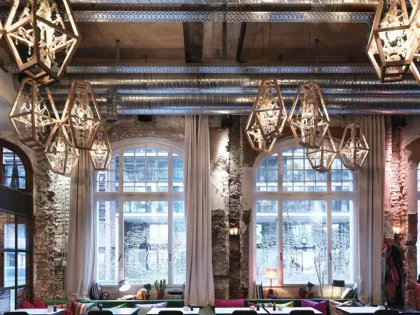 Lampada a sospensione in cristallo con struttura in legno Crystal di Mogg