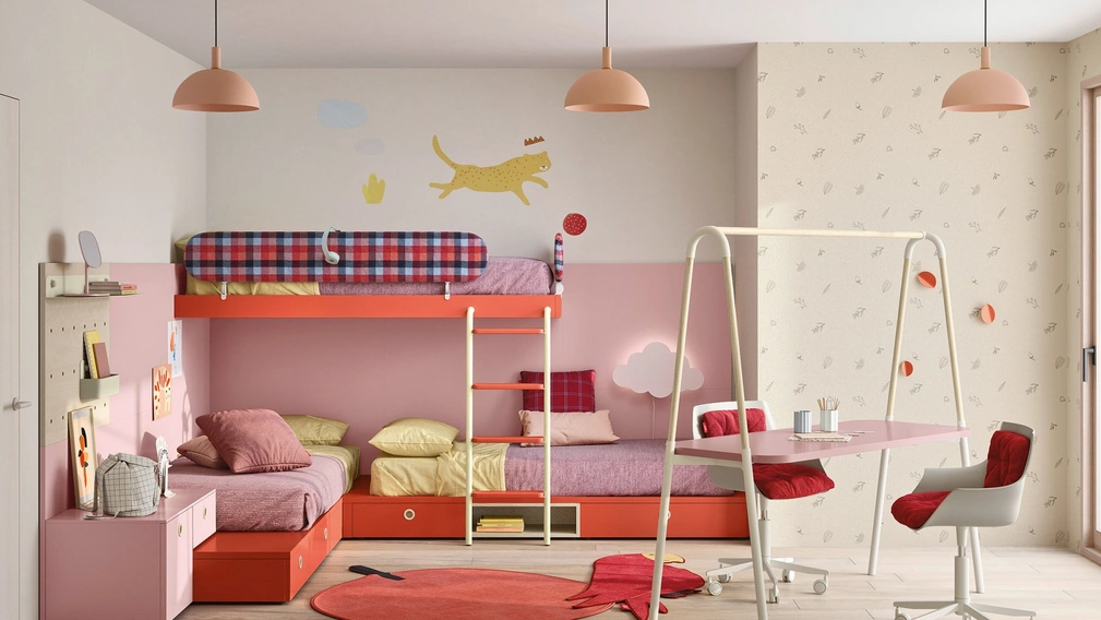 Cameretta con letti a castello Dots di Nidi