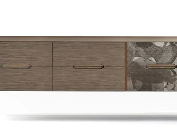 Comò Icon's 102 Iliade V05 in legno con stampa decorativa di Devina Nais