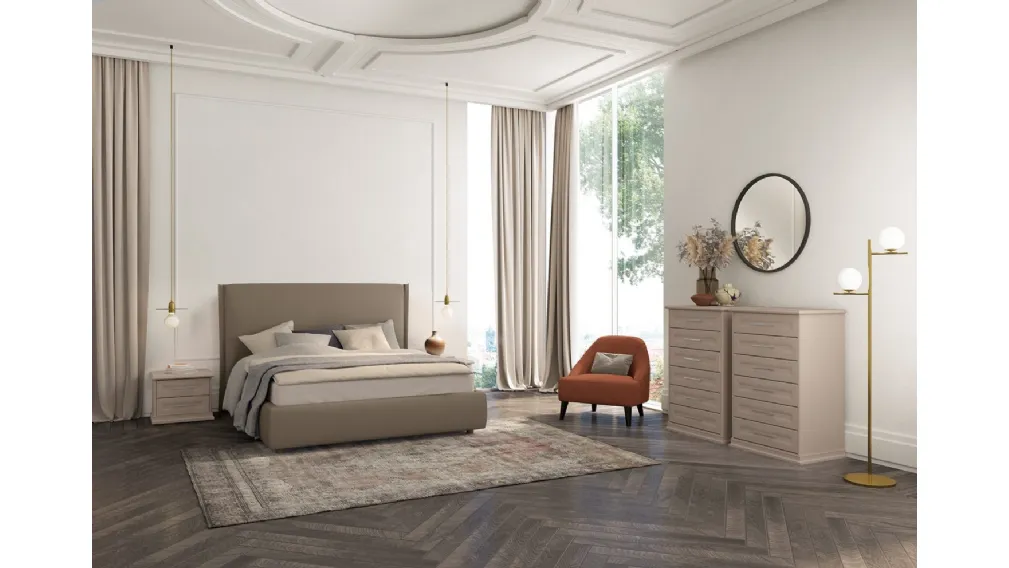 Letto in tessuto imbottito Arcadia Norma di Colombini Casa