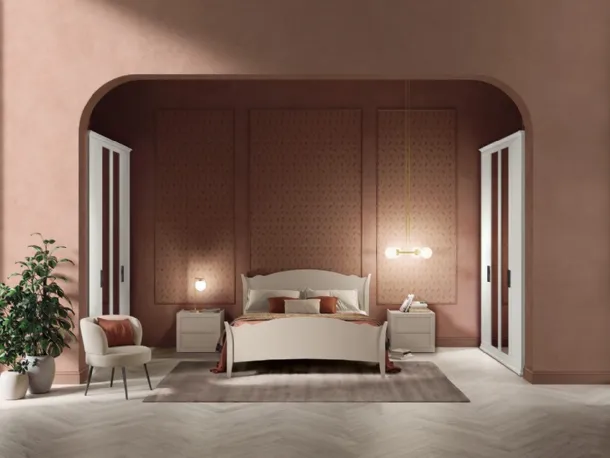 Letto con testiera sagomata Arcadia Rainbow di Colombini Casa
