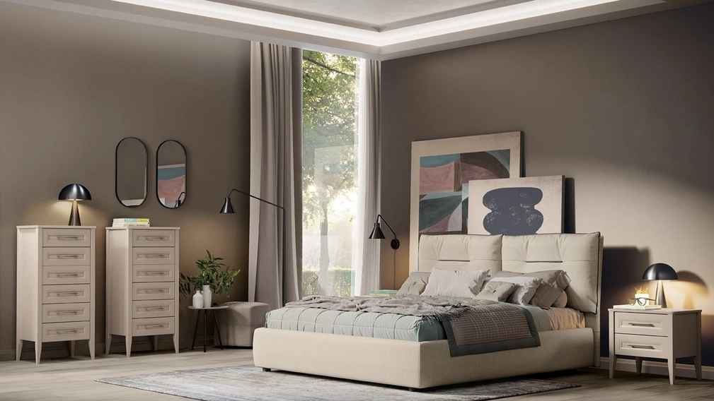 Letto Arcadia Kiss in tessuto imbottito di Colombini Casa