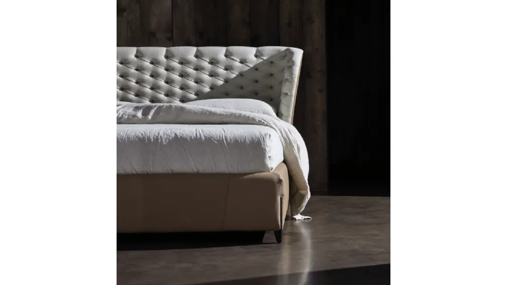 Letto in tessuto e pelle Culto di Alto