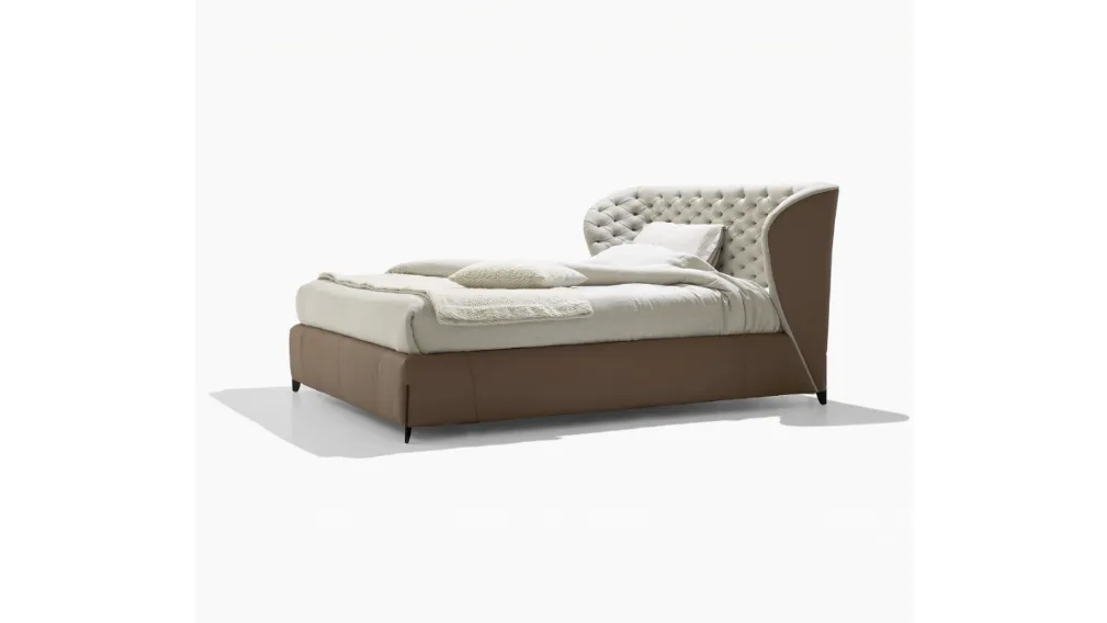 Letto in tessuto e pelle Culto di Alto