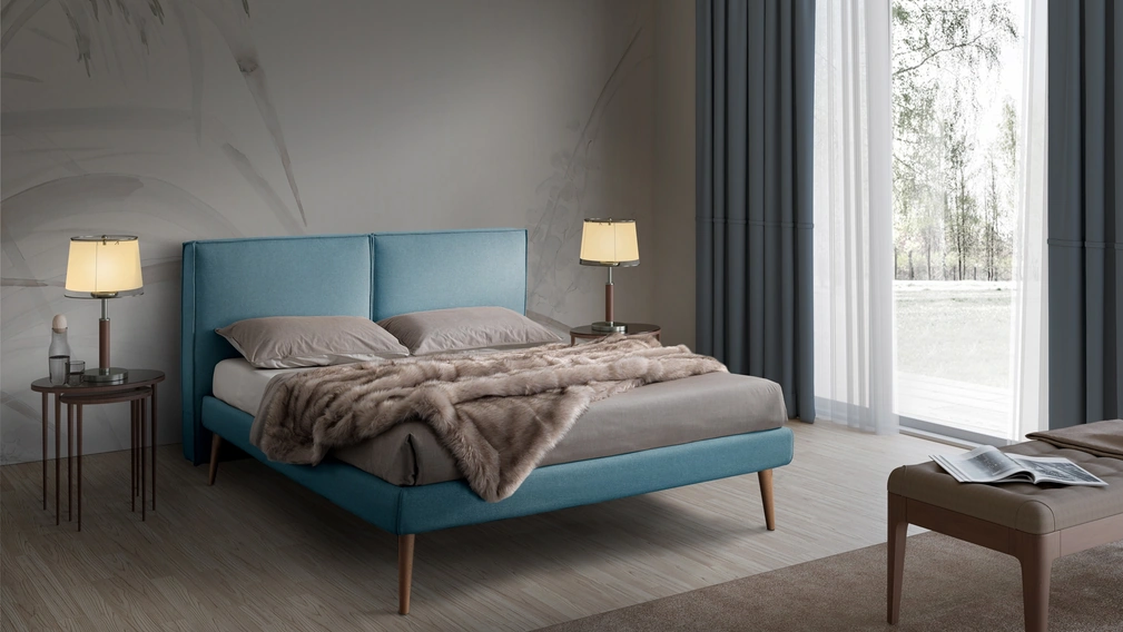 Letto Garland Slim in tessuto imbottito di San Lorenzo