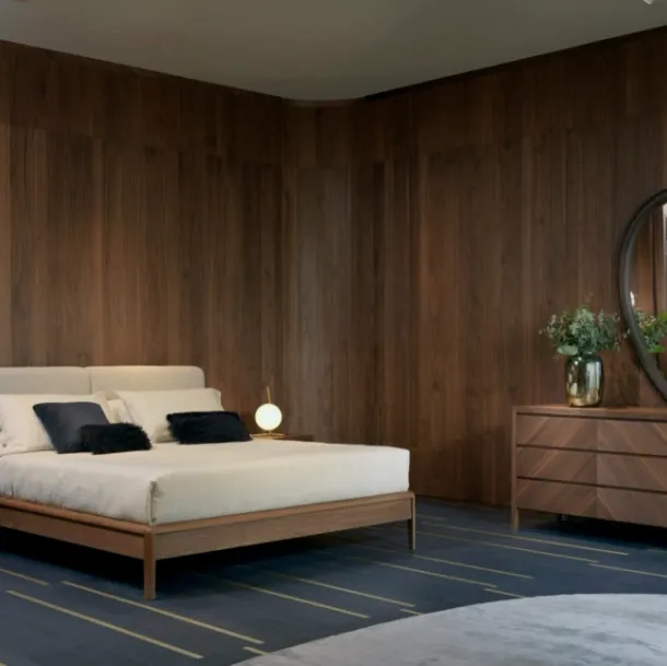Letto Leonardo in tessuto imbottito di Arte Brotto