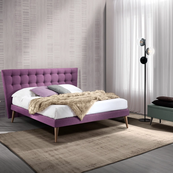 Letto Monroe Slim in tessuto imbottito di San Lorenzo