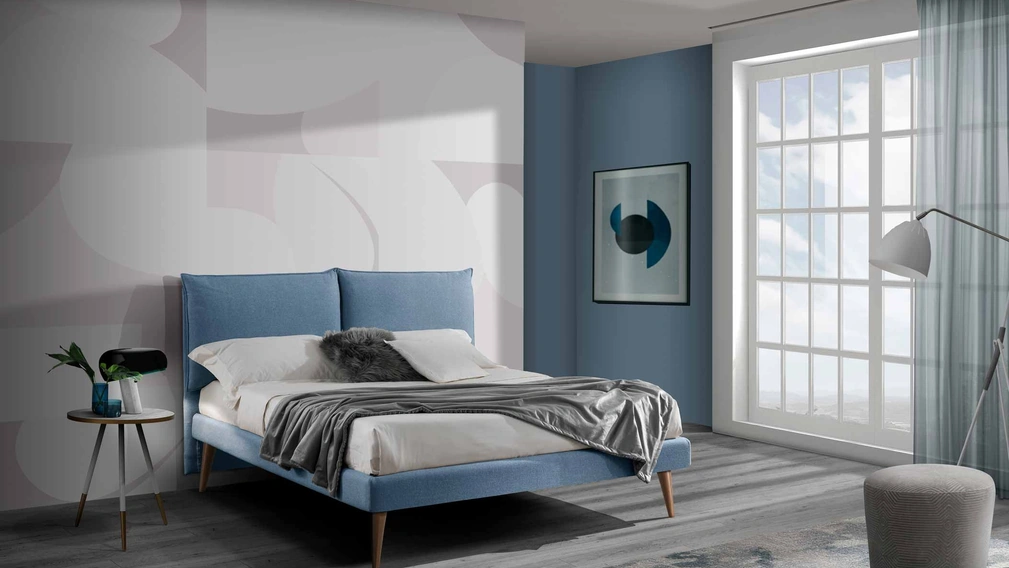 Letto Tracy Slim in tessuto imbottito di San Lorenzo