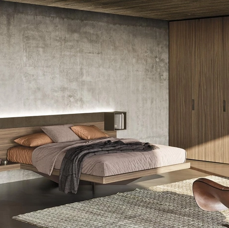 Letto matrimoniale Wall System N06 di Mobilgam