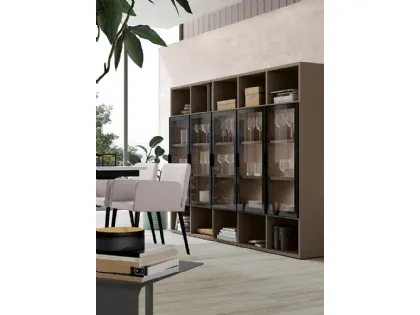 Libreria in melaminico con ante in vetro Golf Infinity L08B di Colombini Casa