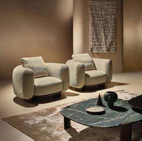 Poltrona Daku Lounge in tessuto imbottito di Nature Design