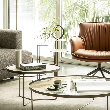 Poltroncina in pelle Rhonda Lounge di Cattelan Italia