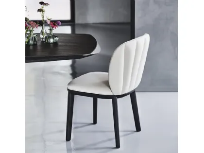 Sedia in legno con rivestimento in pelle Chrishell di Cattelan Italia