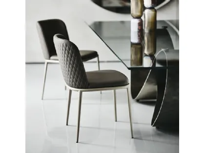Sedia in pelle con schienale trapuntato Magda ML Couture di Cattelan Italia