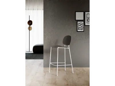Sgabello Lisa L in multistrato di Rovere e struttura in acciaio verniciato di Arredo3