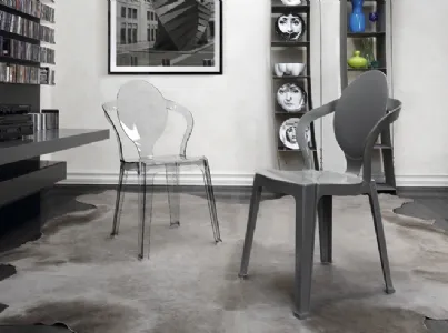 Sedia in policarbonato riciclabile trasparente o trasparente colorato Spoon di Scab Design