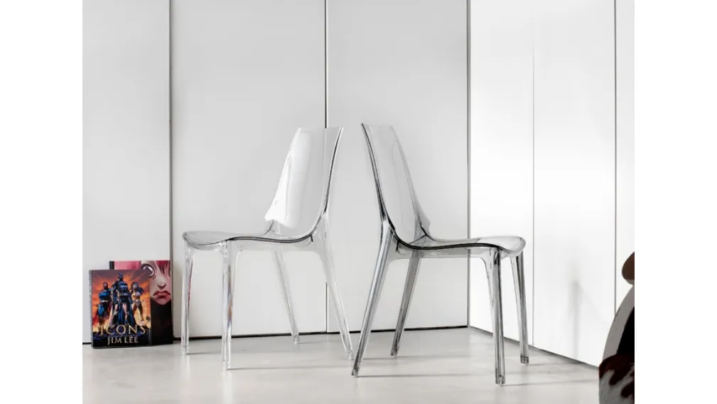 Sedia impilabile in policarbonato trasparente senza braccioli Vanity di Scab Design