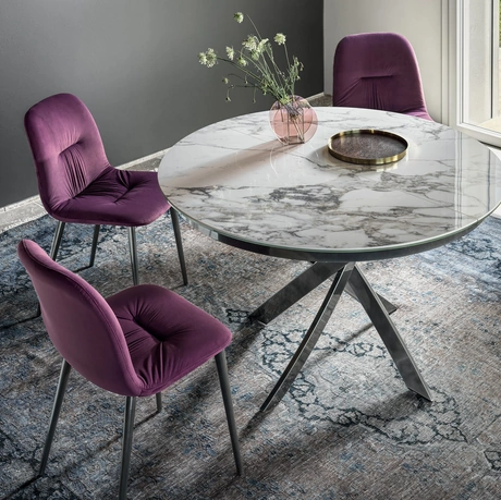 Tavolo rotondo Barone in SuperMarmo di Bontempi