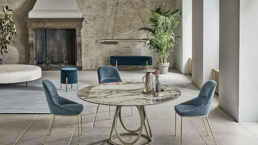 Tavolo Louis Rotondo in SuperMarmo di Bontempi