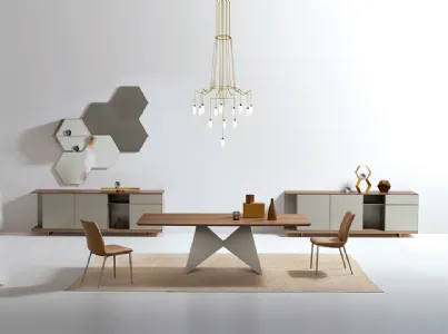 Tavolo in legno o marmo Gemini di Ronda Design