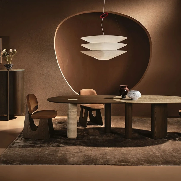 Tavolo Lymph Big in marmo e legno di Nature Design