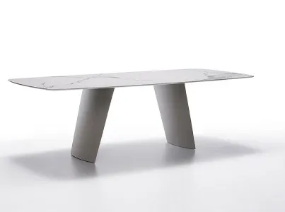 Tavolo Opera con top in ceramica e base in metallo verniciato di Ronda Design