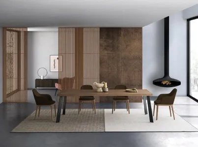 Tavolo Seattle in Rovere massello con gambe in ferro Devina Nais