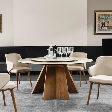 Tavolo rotondo Susan in ceramica di Calligaris