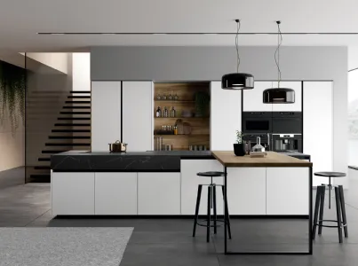 Cucina Moderna Glass 2 0 06 con isola di Arredo3