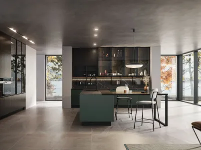 Cucina Moderna Kalì 04 con penisola di Arredo3