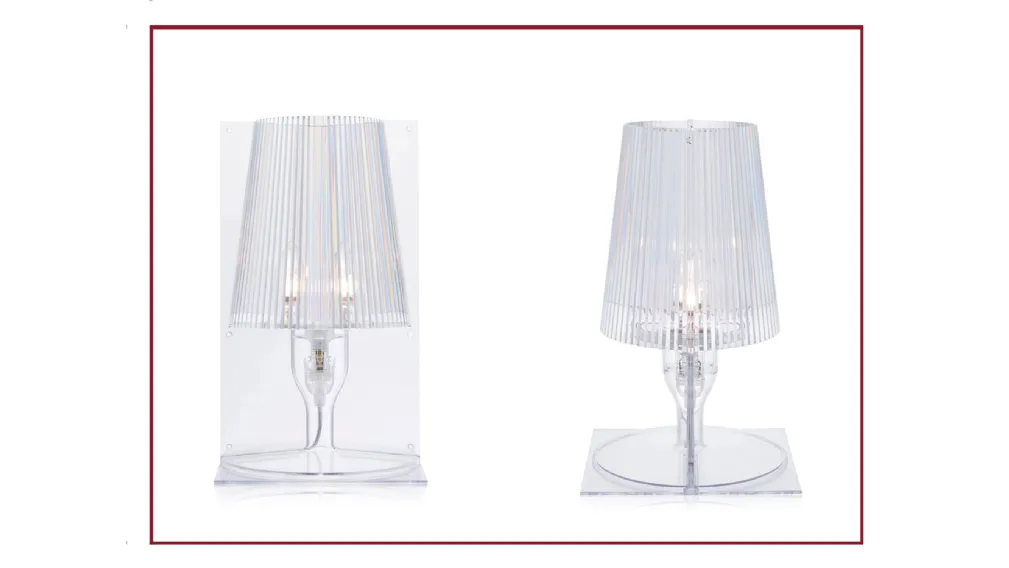 lampada da tavolo take di kartell scontato a prezzo ribassato taranto saldi estivi san giorgio ionico saldi autunnali saldi invernali black friday prezzi bassi outlet arredamento mobili design occasioni nero trasparente champagne bronzo colori disponibili