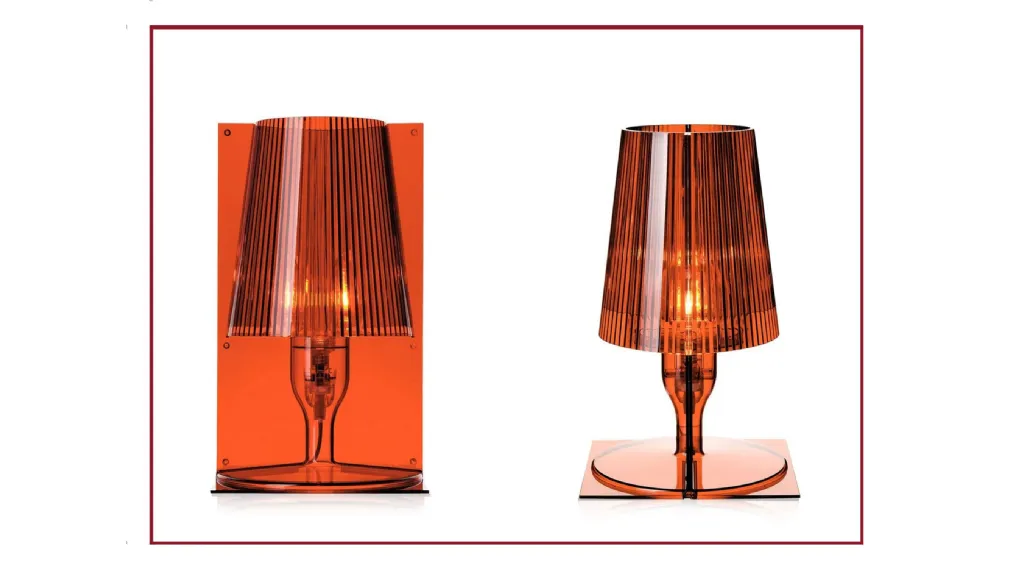 TAKE lampada da tavolo take di kartell scontato a prezzo ribassato taranto saldi estivi san giorgio ionico saldi autunnali saldi invernali black friday prezzi bassi outlet arredamento mobili design occasioni nero trasparente champagne bronzo colori dispon