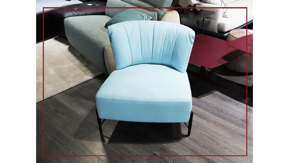 poltrona poltroncina egoitaliano modello BLUMA in pelle casarredo caiazzo outlet arredamento interni divani sofa san giorgio ionico saldi sconti prezzi bassi taranto black friday