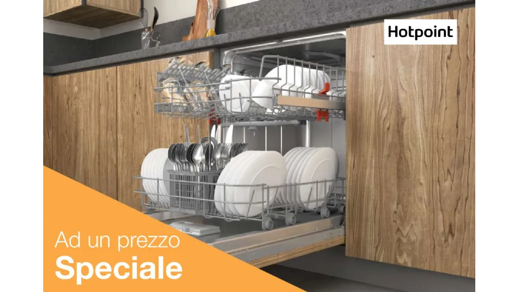 Lavastoviglie Hotpoint VIENI A SCOPRIRE L'OFFERTA NEL NOSTRO SHOW ROOM  Acquista una cucina Arredo3 completa di 3 elettrodomestici Hotpoint (piano cottura, forno, frigorifero), la lavastoviglie per te è a un prezzo speciale.  Promozione valida fino al 30 