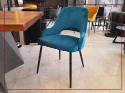 SEDIA CLARK IN TESSUTO CON GAMBE IN METALLO VERNICIATO