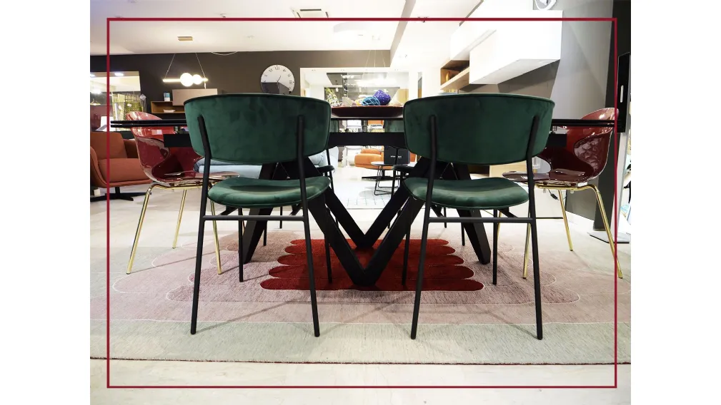 SEDIE sgabelli in tessuto modello fifties calligaris verde bosco ferro metallo acciaio saldi estivi san giorgio ionico saldi invernali taranto black friday offerte outlet arredamento design arredamento moderno