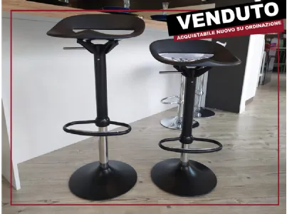  Scheda informativa del prodotto Sgabello Connubia, modello Cosmopolitan. Lo sgabello in metallo Cosmopolitan è ideal per il bancone della cucina grazie alla sua altezza regolabile. La struttura centrale è in metallo cromato o verniciato in nero, dotata d