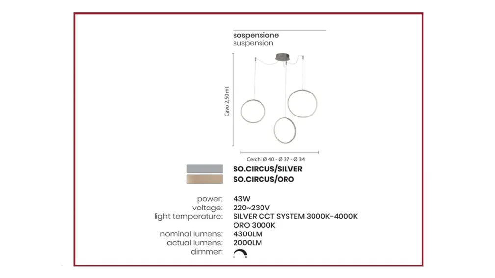 lampadario sospensione modello circus ondaluce casarredo caiazzo saldi san giorgio ionico saldi estivi taranto black friday arredamento illuminazione prezzi bassi